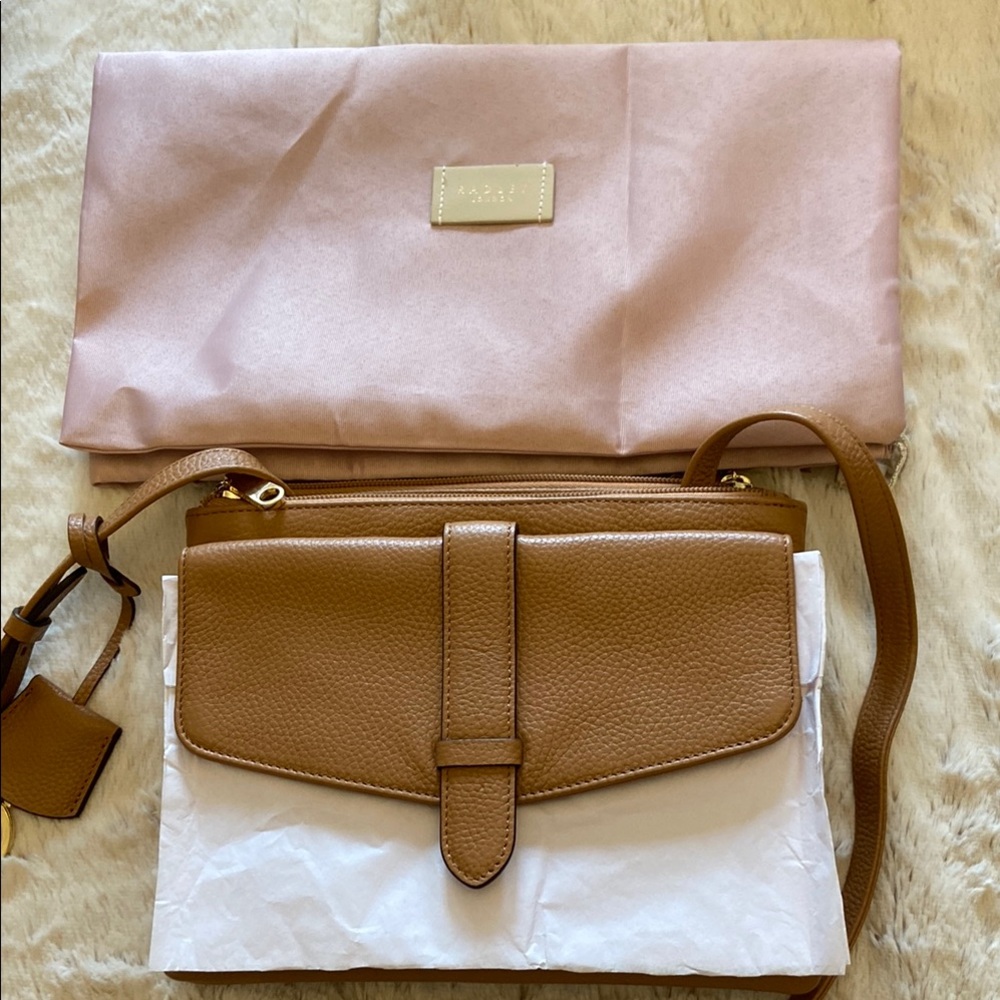 RADLEY LONDON Foresters Drive Small Caramel Crossbody Bag with Flap Closure - Picture 11 of 12